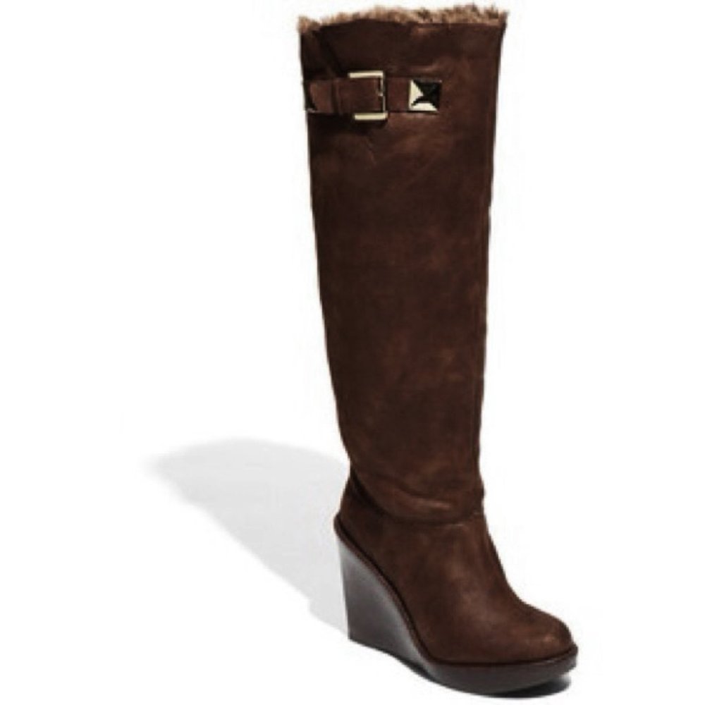 Michael Kors Faux Fur Lined Calista Wedge Boot